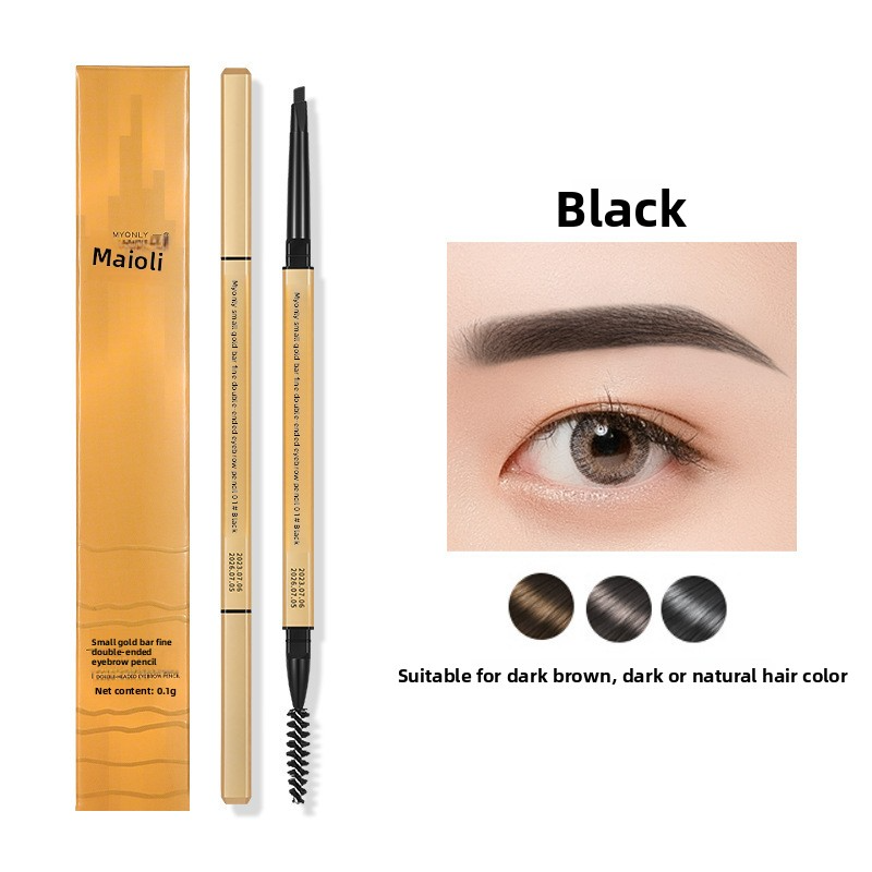 3 double headed eyebrow pencils, extremely fine, easy to color, three-dimensional, long-lasting, non smudging makeup triangle head eyebrow pencil