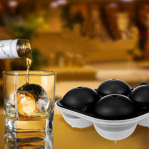 Ice Ball Maker Large Ball Shape Silicone Ice Trays for Whisky 2.5 Inch