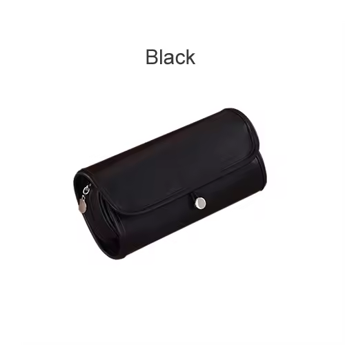 Gaohe New Product Fashion High-Value Open Leather Makeup Brush Storage Bag Multi-Functional Foldable Portable Professional