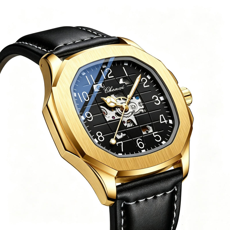 Chenxi Men’s Mechanical Wristwatch – Octagonal Luxury Design
