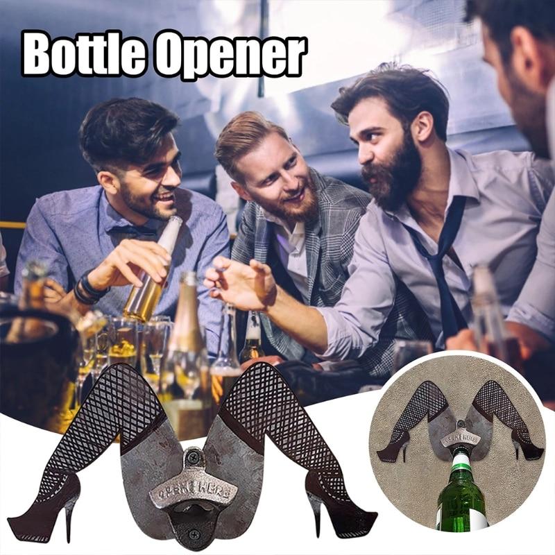 Funny Spread Legs Vintage Metal Bottle Opener Art Mounted Art New Bott