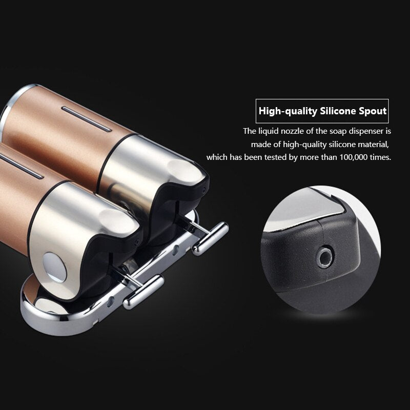 Double Soap Dispensers Stainless Steel Bottle