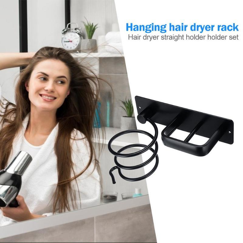Wall-mounted Hair Dryers Handle for Bathroom Shelf Organizer