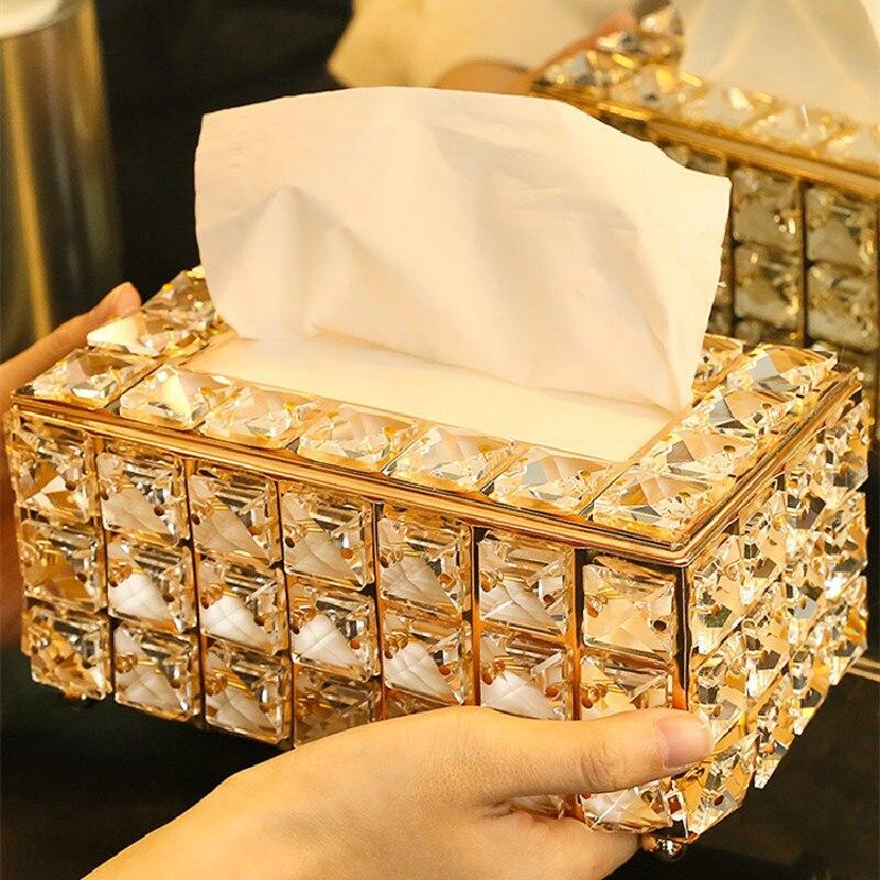 Paper towel box crystal glass KTV Beautiful for  living room storage