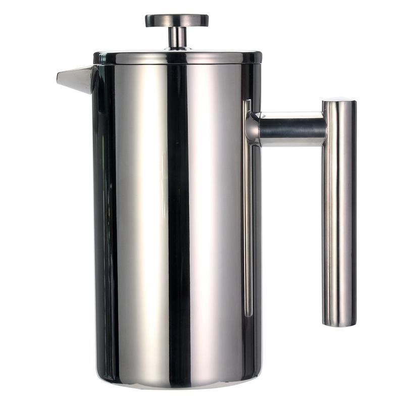 French Press Cafe Tea maker Stainless steel coffee pot, double vacuum