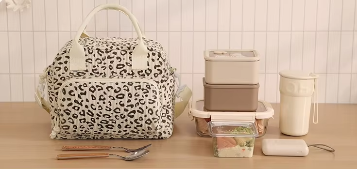 Lunch Bag Leopard Print Waterproof Eco-friendly Fashionable Cooler Bag