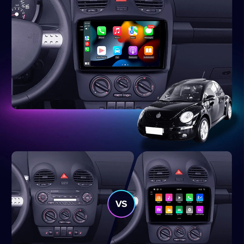 RoverOne Car Stereo Radio Bluetooth CarPlay GPS Navigation for Volkswagen Beetle A4 2002 - 2011