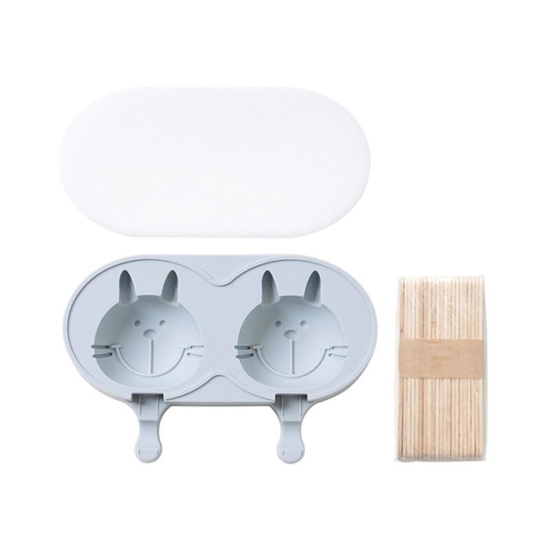 Cartoon Double Mesh Kitten Rabbit Ice Cream Silicone Molds DIY
