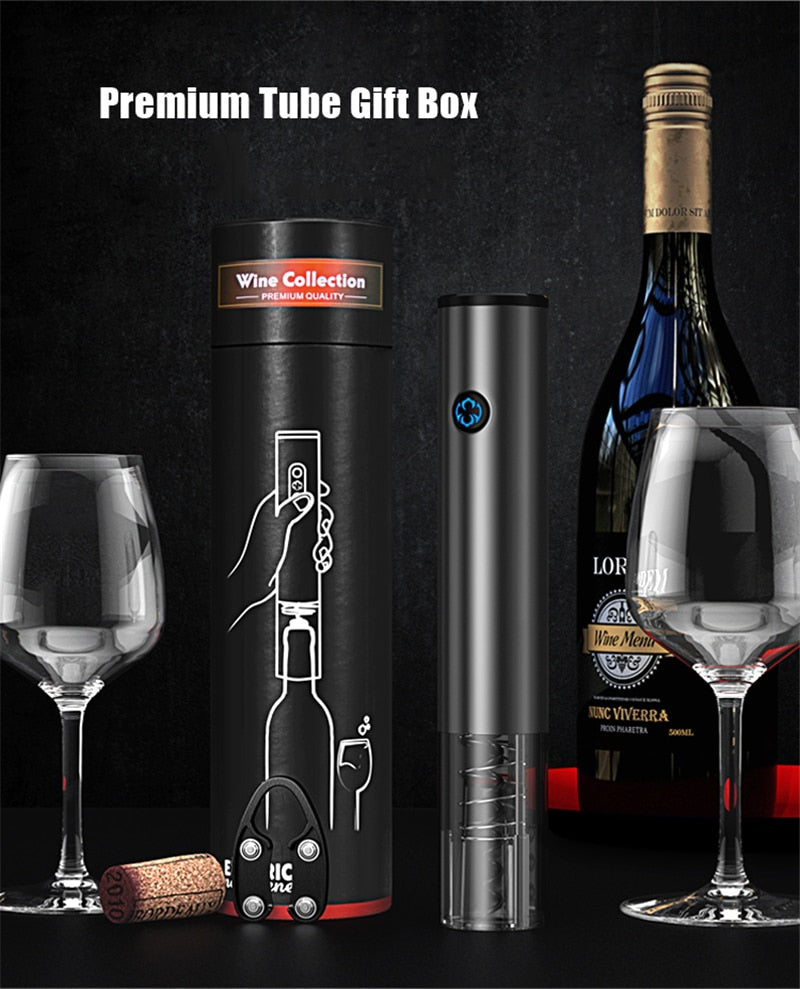 Electric Wine Opener One Button Automatically Touches Red Wine Bottle