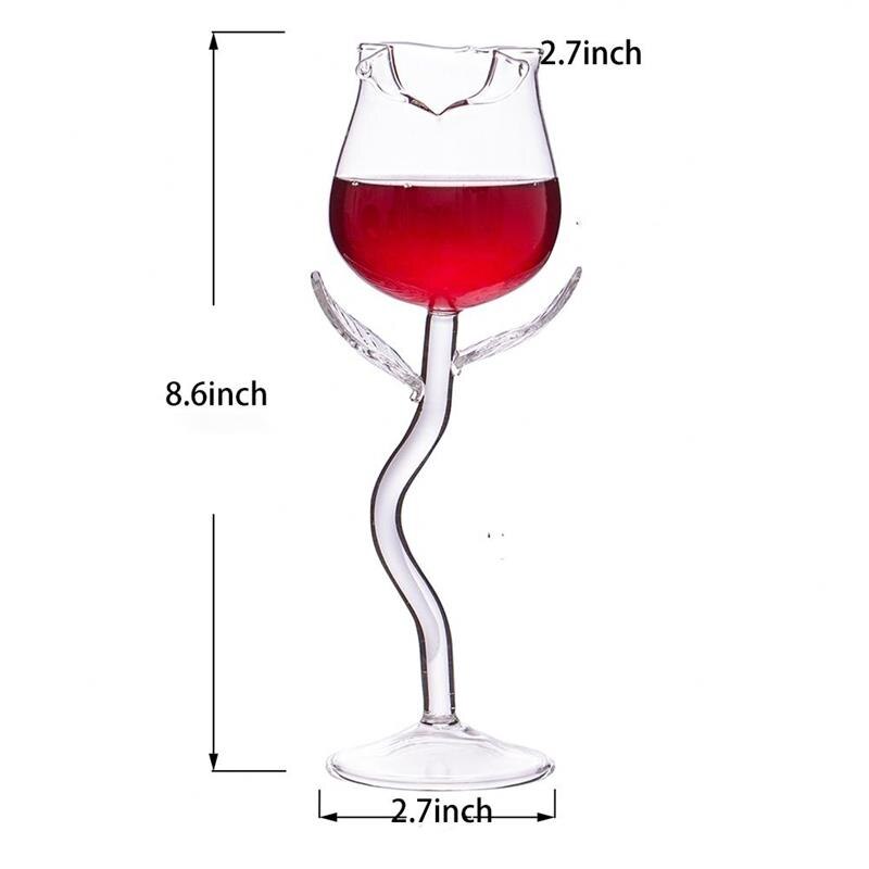 Wine Glass Rose Flower Blossom Tumbler Wire Free Red