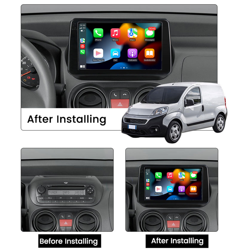 RoverOne Car Stereo Radio Bluetooth CarPlay GPS Navigation for Fiat Fiorino Qubo for Citroen Nemo for Peugeot Bipper 2008 - 2017
