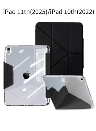 Case for iPad (A16) 11th 11 inch 2025 Gen iPad 11 Case/Case For iPad 10th Gen Case 2022 iPad 10 Case Trifold Stand Clear Transparent Shell Back with Pencil Holder Smart Cover for 11" iPad 11th 2025/10.9"iPad 10th Gen 2022