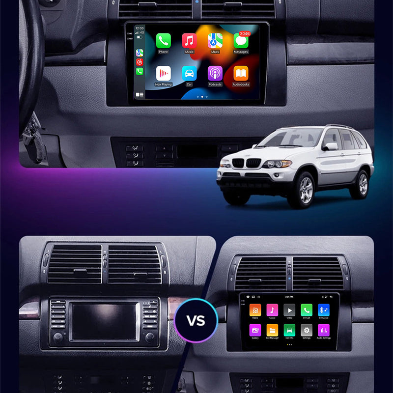RoverOne Car Stereo Radio Bluetooth CarPlay GPS Navigation for BMW X5 E39 E53 1999 - 2006