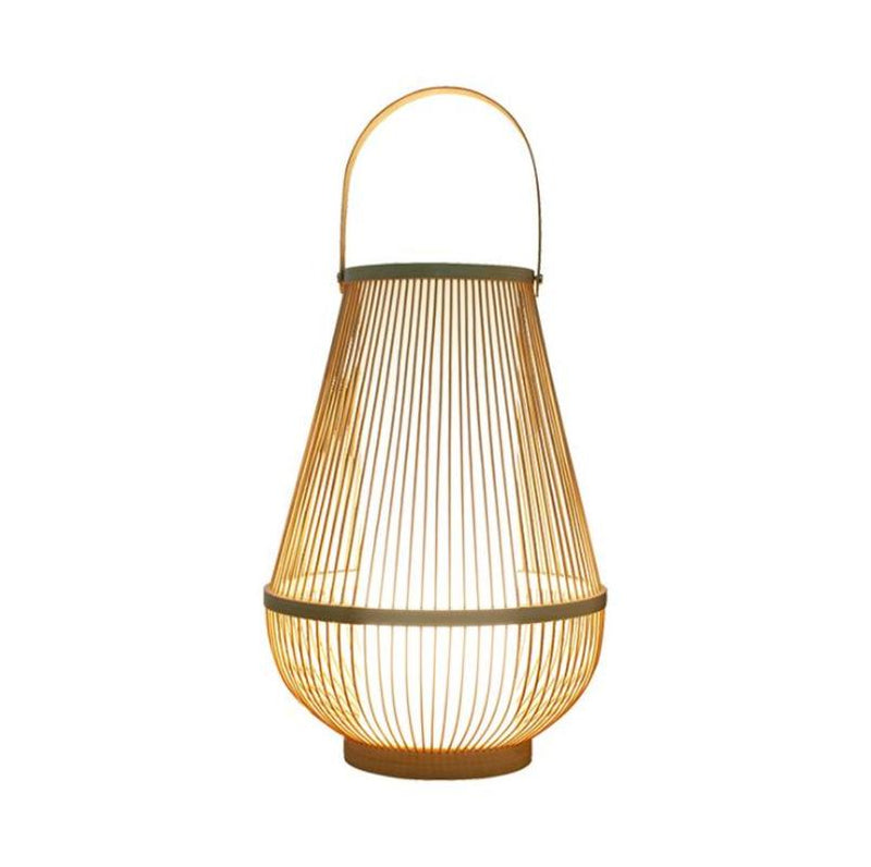 Handmade LED Table Lamp Desk Bamboo Weaving Night Study