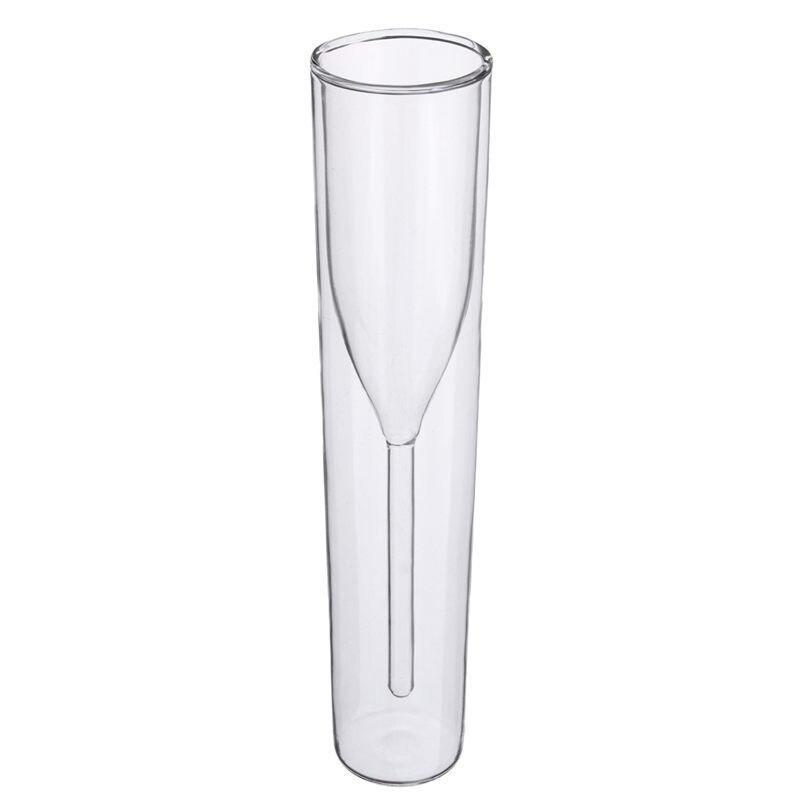 Double wall glass flute for champagne