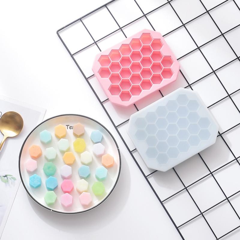 27 Cells Silicone Mold For Ice Cubes With Honey Patch Structure Food