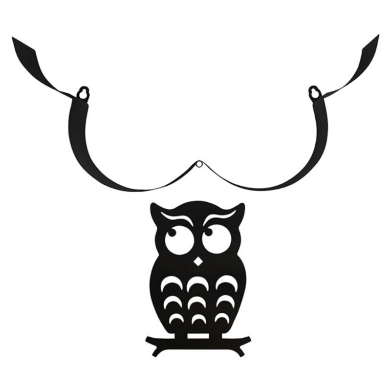 Cute Staring Owl Iron Pet Towel Hanger