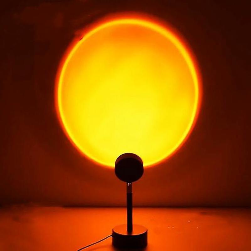 LED Sunset Lamp Triangle Stand Table Lamp Bedroom Art Creative Backlig