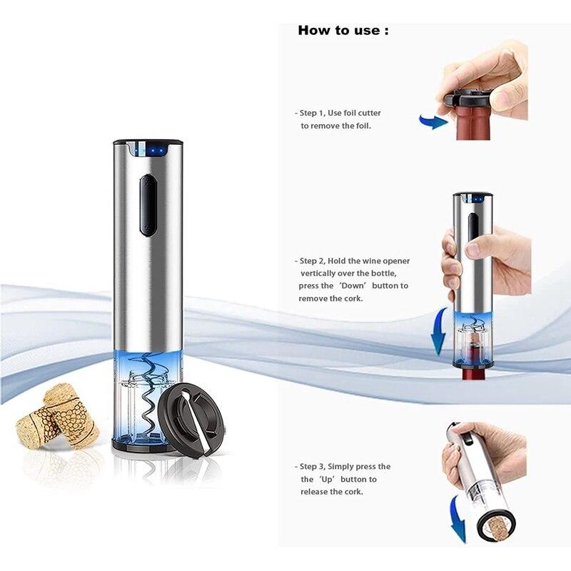 Electric Wine Opener, Automatic Electric Wine Bottle Cork Opener