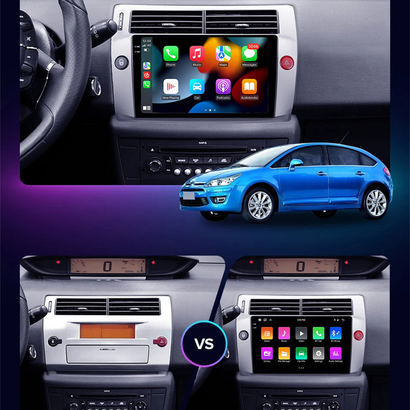 RoverOne Car Stereo Radio Bluetooth CarPlay GPS Navigation for Citroen C4 C-Triomphe C-Quatre 2004 - 2014