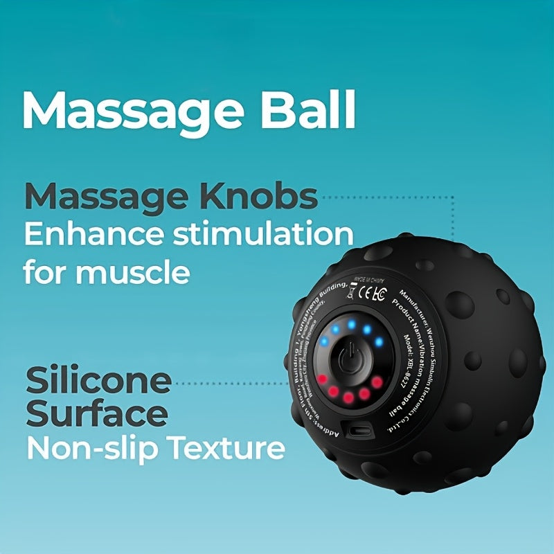 5-Speed Vibrating Massage Ball, Rechargeable Deep Tissue Muscle Massager