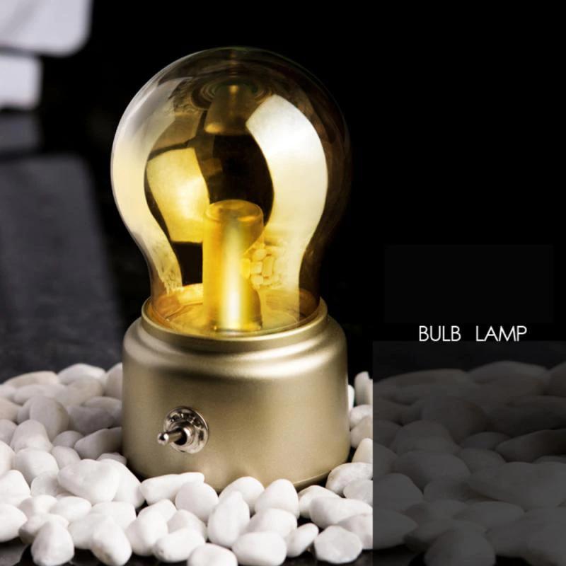 Vintage Bulb LED Night Light Retro USB 5V Battery Fixed Desk