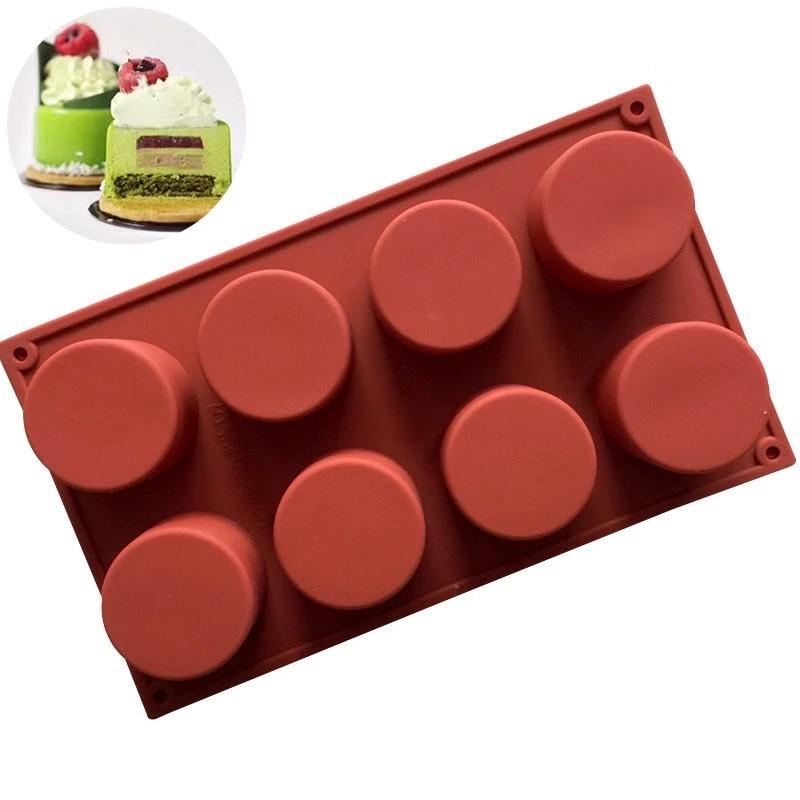 8 Small Cylindrical Silicone Muss Chocolate Muss Cake Shapes Batik Bat