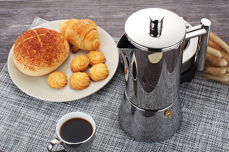 300ml Italian Style Coffee Maker Stainless Steel