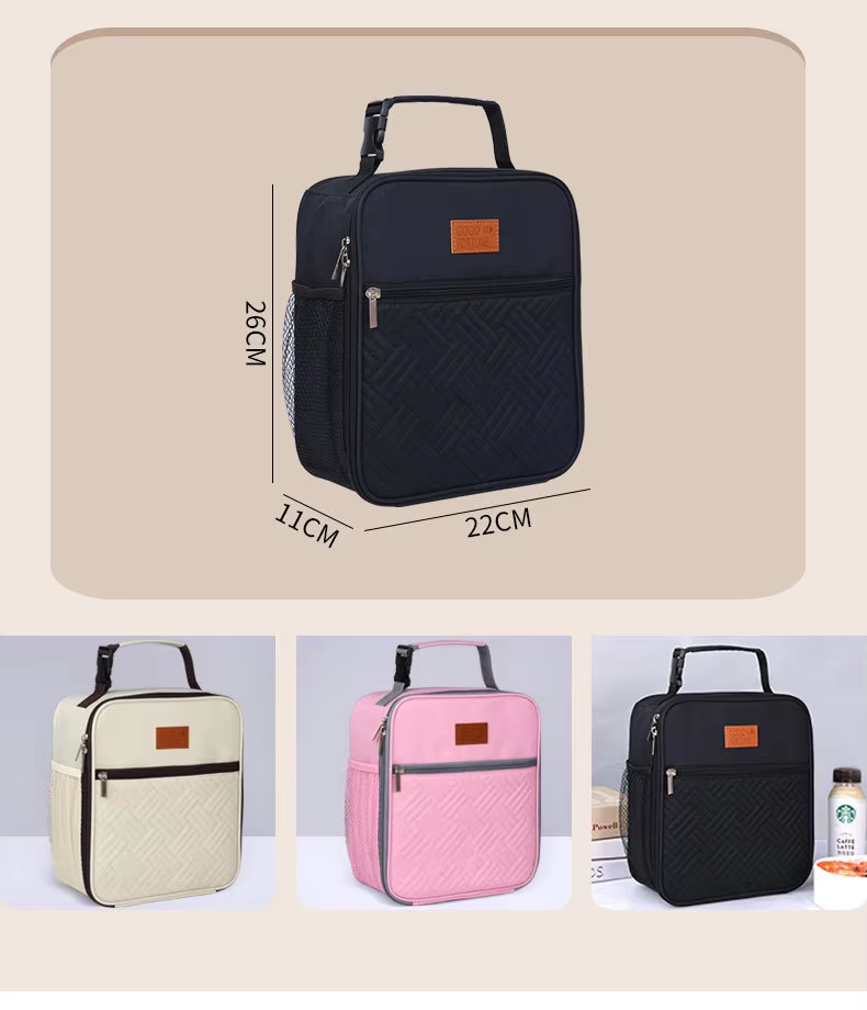 Minimalist Large Capacity Waterproof Insulated Lunch Tote Bag Secure Closure Easy Clean Design Office School Picnic