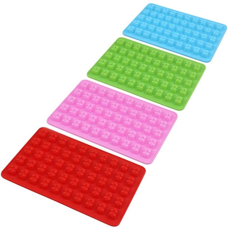 Rubber Bear Shapes Button 50 Holes 4 Color Bear Wear Food Grade
