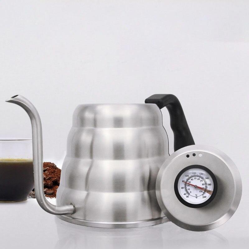 Neck Kettle with Thermometer Coffee Roaster Stainless Steel Coffee- 1L