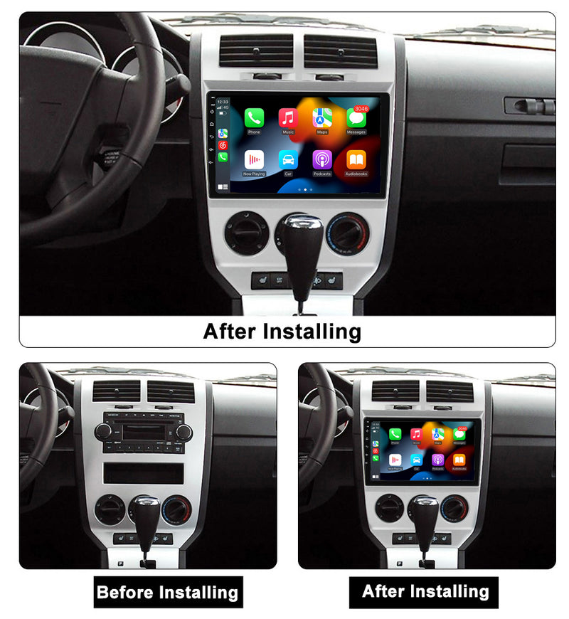 RoverOne Car Stereo Radio Bluetooth CarPlay GPS Navigation for Dodge Caliber 2007 - 2010