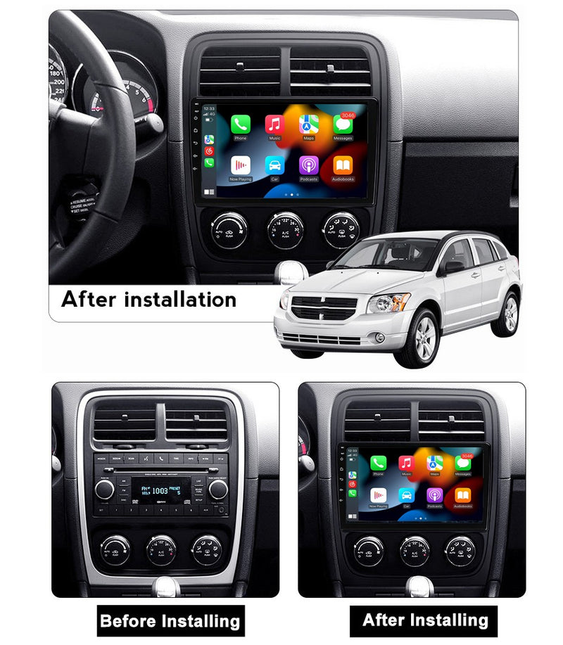 RoverOne Car Stereo Radio Bluetooth CarPlay GPS Navigation for Dodge Caliber PM 2009 - 2013