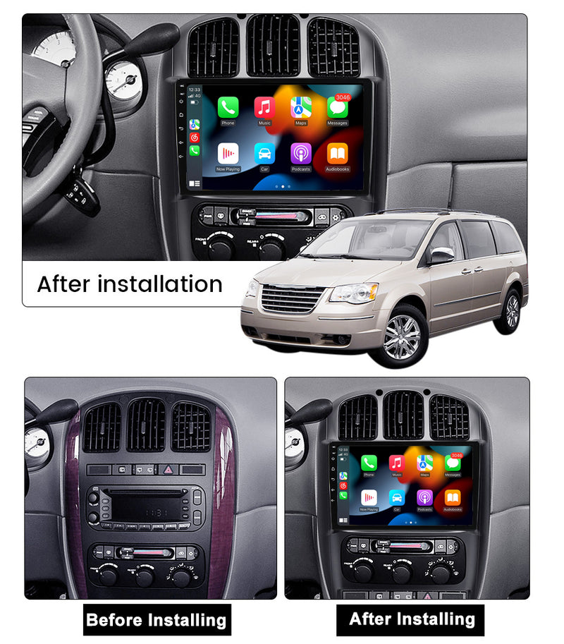 RoverOne Car Stereo Radio Bluetooth CarPlay GPS Navigation for Dodge Caravan 4 for Chrysler Voyager RG RS Town Country RS 2000 - 2007