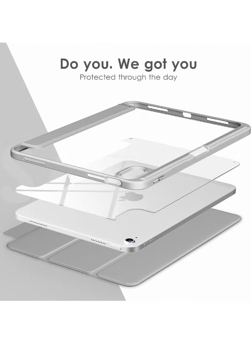 Case for iPad (A16) 11th 11 inch 2025 Gen iPad 11 Case/Case For iPad 10th Gen Case 2022 iPad 10 Case Trifold Stand Clear Transparent Shell Back with Pencil Holder Smart Cover for 11" iPad 11th 2025/10.9"iPad 10th Gen 2022