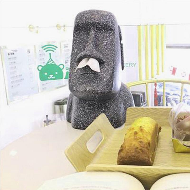 Easter Stone Statue Statue Housewife Colorant Box Moai Nozzle