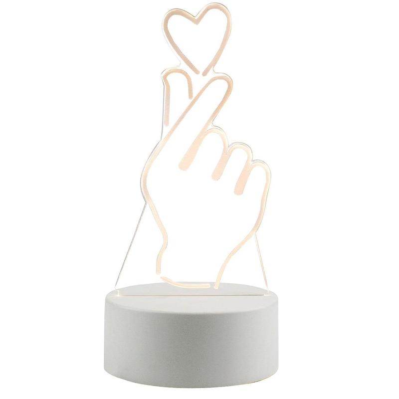3D LED Lamp - Hand with Heart