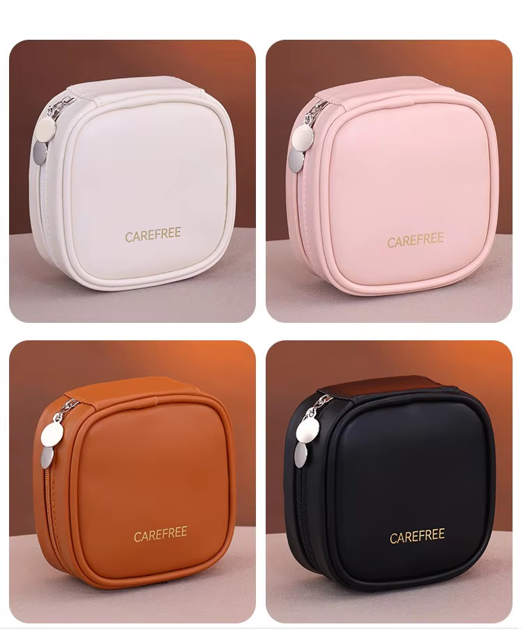 Leather Earrings Rings Necklaces Travel Jewelry Boxes Square Style PU Leather Portable Jewelry Storage case
