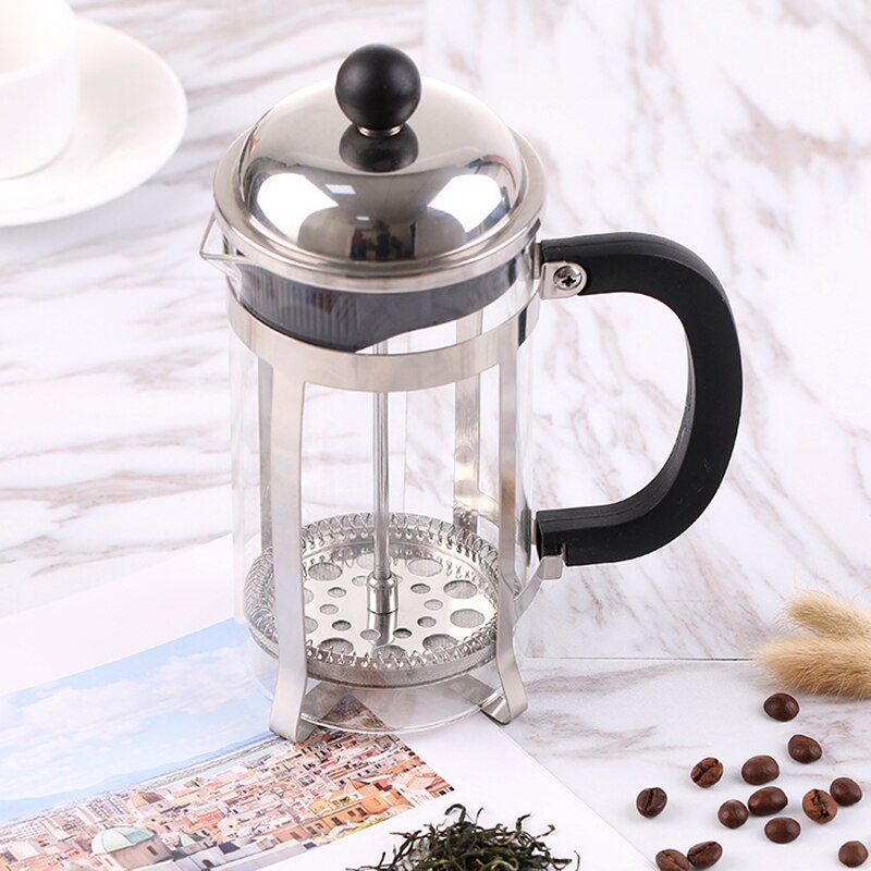 Stainless steel glass 350ml french filter coffee pot tea pot coffee po