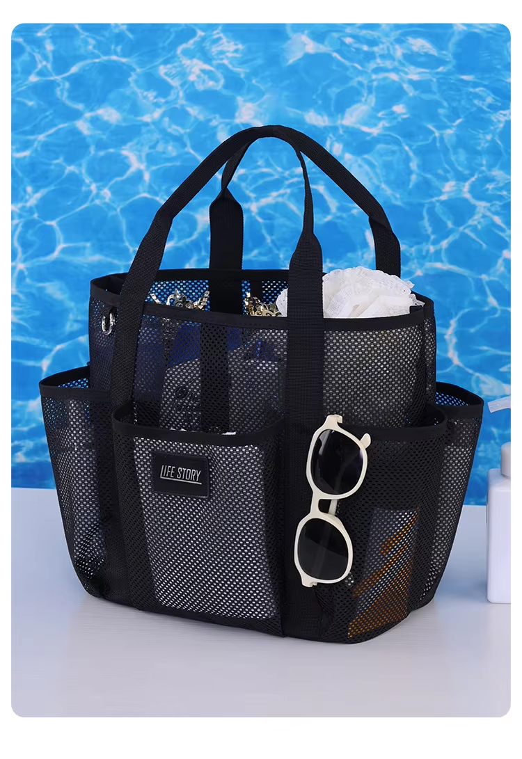 Summer Mesh Beach Bag-Large Capacity Portable Travel & Swimwear Storage for Beach Vacation