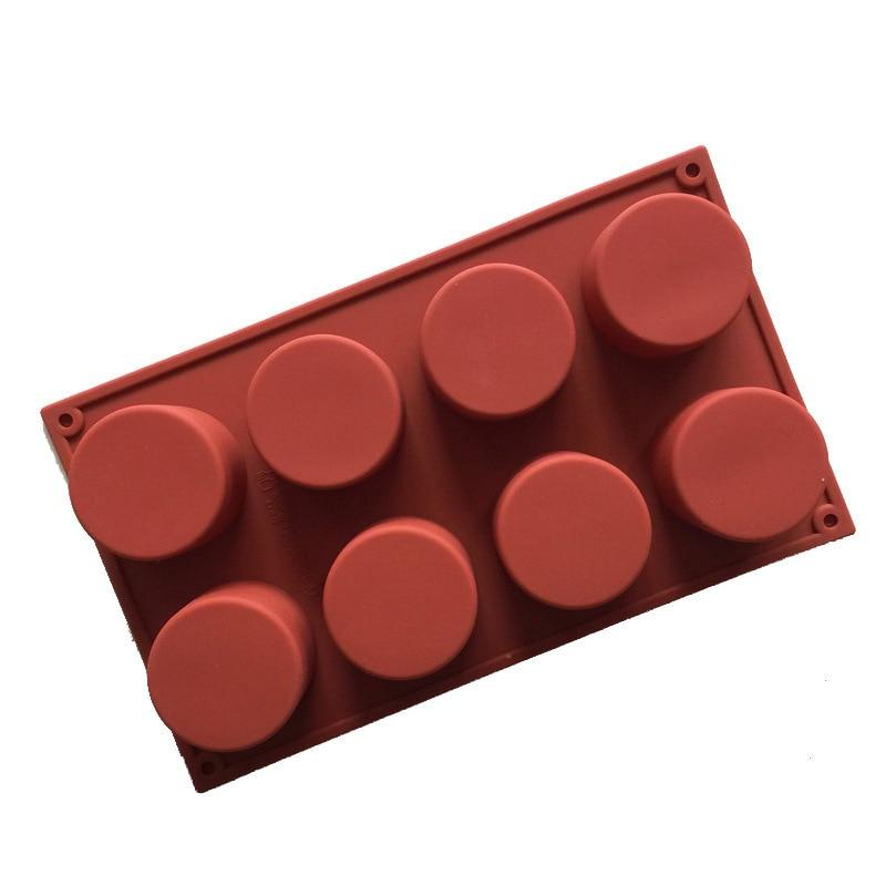 8 Small Cylindrical Silicone Muss Chocolate Muss Cake Shapes Batik Bat