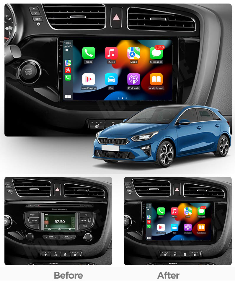 RoverOne Car Stereo Radio Bluetooth CarPlay GPS Navigation for Kia Ceed Cee'd 2 JD 2012 - 2018