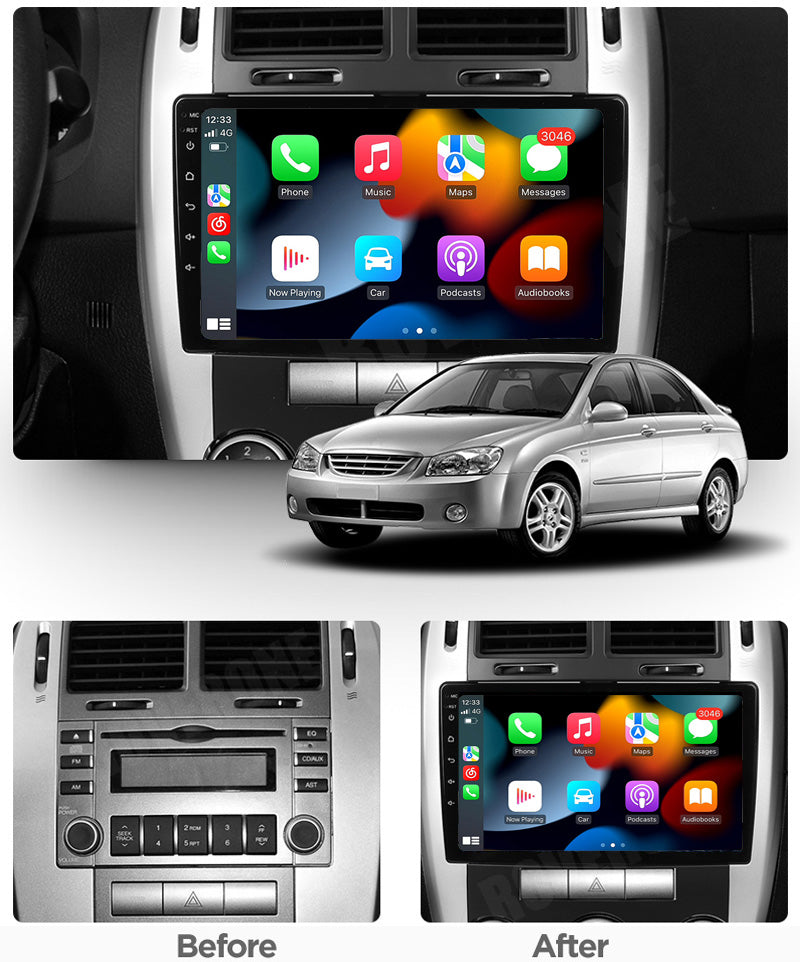RoverOne Car Stereo Radio Bluetooth CarPlay GPS Navigation for Kia Cerato 1 LD 2004 - 2008