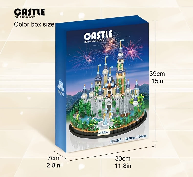 3600Pcs Fairy Tale Castle Building Blocks Set, Micro Diamond Bricks Model Kit, DIY Creative Toys for Kids Adults, Home Decor Display Gift
