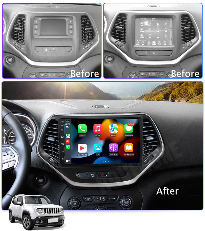 RoverOne Car Stereo Radio Bluetooth CarPlay GPS Navigation for Jeep Cherokee 5 KL 2014 - 2018