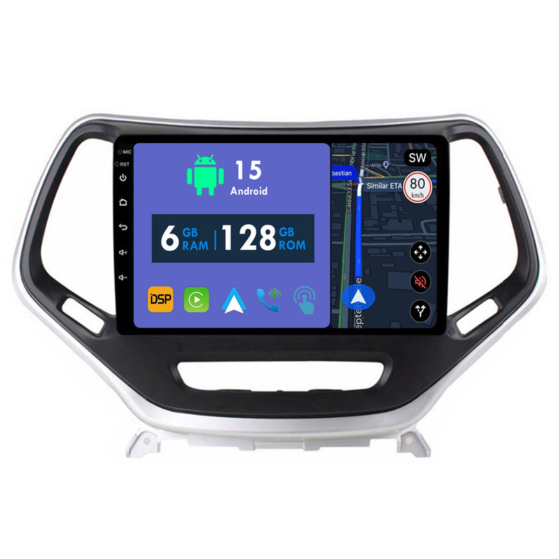 RoverOne Car Stereo Radio Bluetooth CarPlay GPS Navigation for Jeep Cherokee 5 KL 2014 - 2018