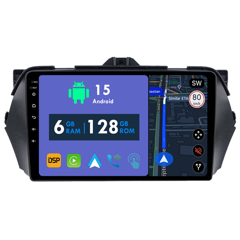 RoverOne Car Stereo Radio Bluetooth CarPlay GPS Navigation for Suzuki Alivio Ciaz 2014 - 2019