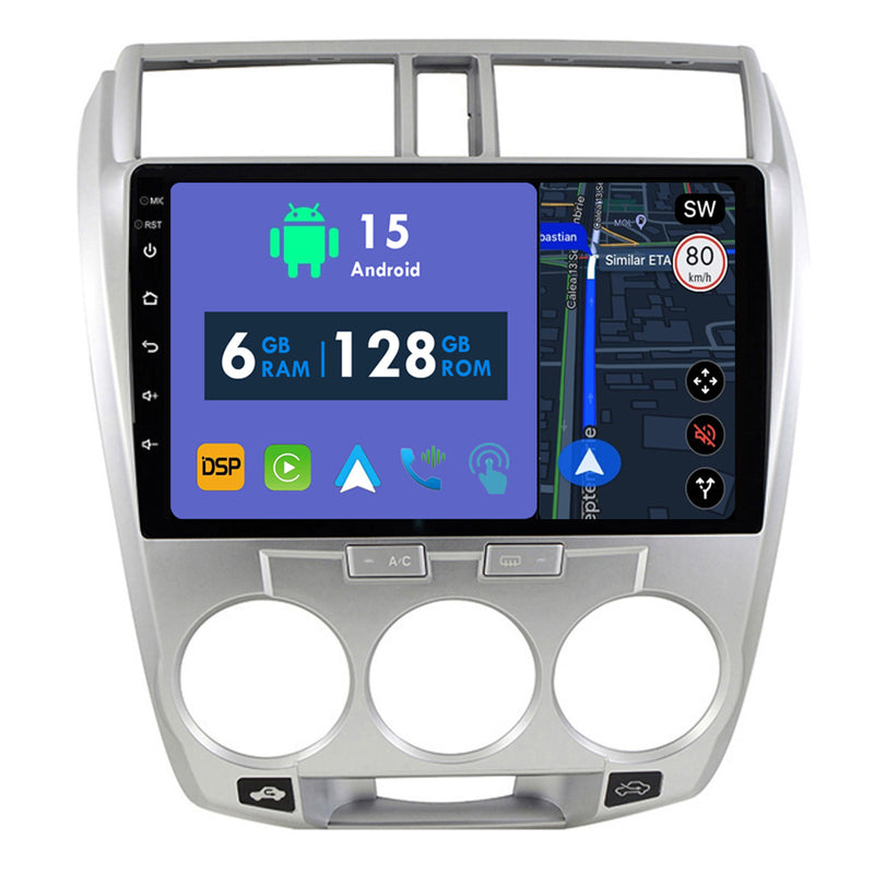 RoverOne Car Stereo Radio Bluetooth CarPlay GPS Navigation for Honda City 2008 - 2013