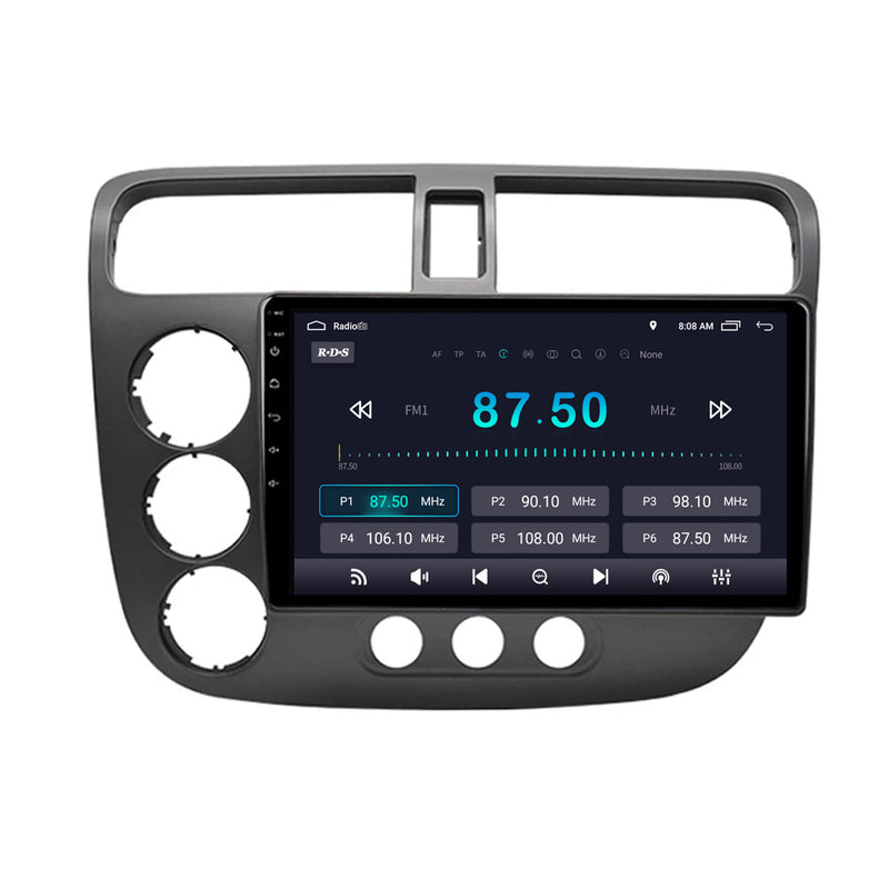 RoverOne Car Stereo Radio Bluetooth CarPlay GPS Navigation for Honda Civic 2000 - 2006
