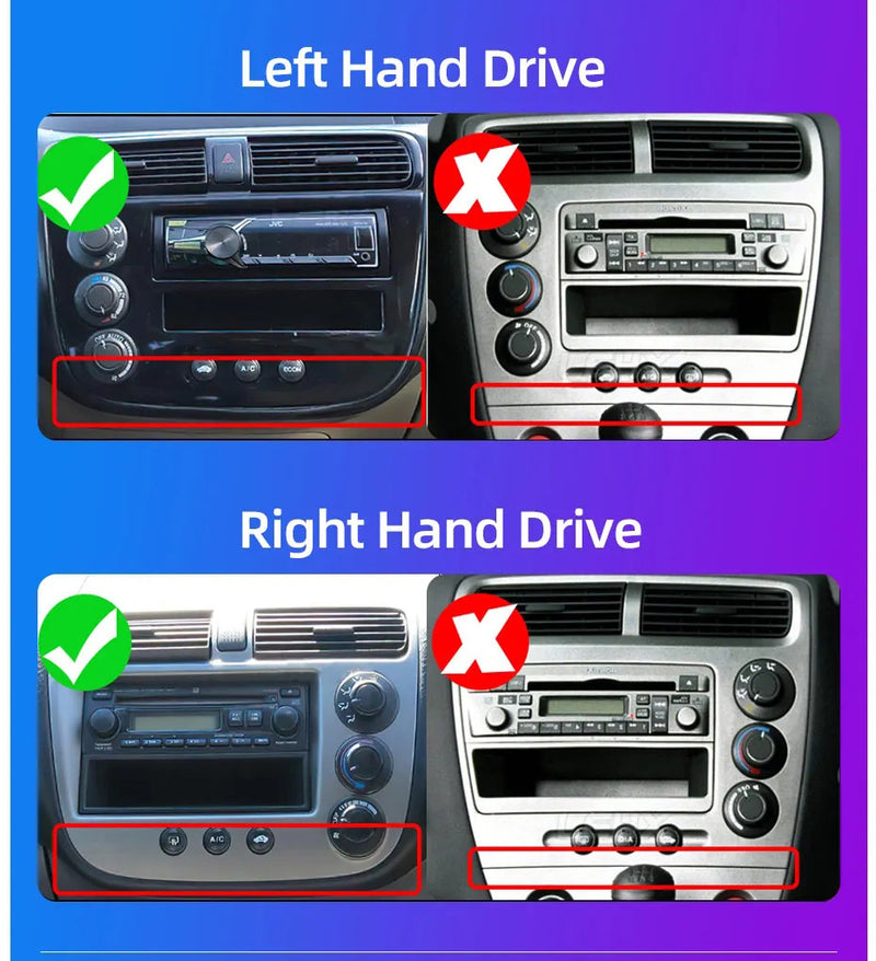 RoverOne Car Stereo Radio Bluetooth CarPlay GPS Navigation for Honda Civic 2000 - 2006